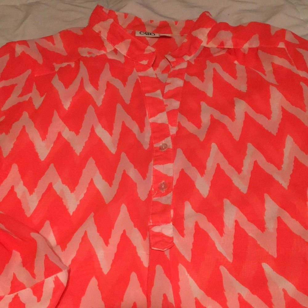 Neon Chevron Pullover Top - Picture 3 of 3